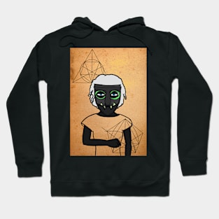 Mysterious Moby Digital Collectible - Character with FemaleMask, BasicEye Color, and BlueSkin on TeePublic Hoodie